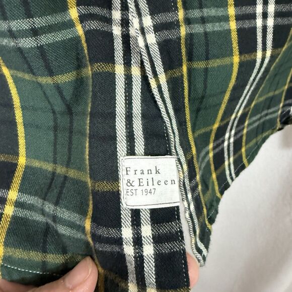 NEW Frank & Eileen Green Plaid EILEEN Flannel Button Up Top Shirt Size XS Preppy - Picture 9 of 12